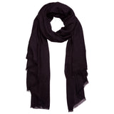 Loro Piana luxuriously soft cashmere scarf in a dark purple tone