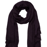 Loro Piana luxuriously soft cashmere scarf in a dark purple tone