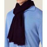 Loro Piana luxuriously soft cashmere scarf in a dark purple tone