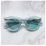 Cutler & Gross 1390 round sunglasses in Isla Bonita blue