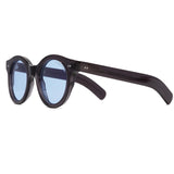Cutler & Gross 1390 round sunglasses in black on blue
