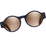 Cutler & Gross 1374 round sunglasses in a translucent navy blue frame