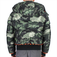 Alexander McQueen luxurious short down jacket in a camouflage pattern