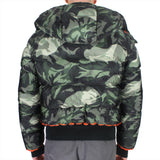Alexander McQueen luxurious short down jacket in a camouflage pattern