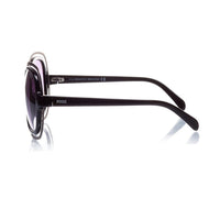 Emilio Pucci oversize sunglasses in a black frame with gunmetal tone layering