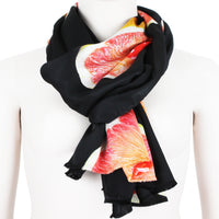 Paul Smith silk satin scarf in a juicy fruits grapefruit and glacier cherry pattern