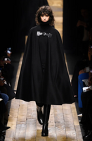 Michael Kors Collection black wool and angora blend cape