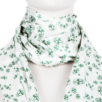 Thomas Wylde long silk satin scarf in a signature skull pattern