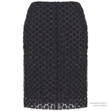 Simone Rocha skirt in sheer mesh with intricate monochrome floral 