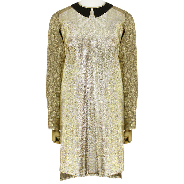 Stella McCartney metallic fabric silk-blend dress