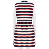 Valentino nautical stripe mini dress in dark blue, red and ivory white