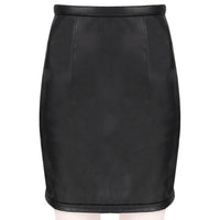 A Christopher Kane luxurious black leather skirt with tubular waistband and hemline