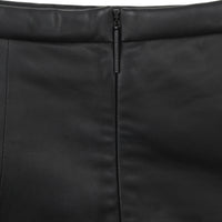 A Christopher Kane luxurious black leather skirt with tubular waistband and hemline
