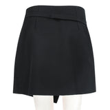 A Stella McCartney wrap mini skirt in a wool and mohair blend fabric