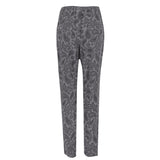Stella McCartney luxurious silk satin trousers in a charcoal grey tone paisley pattern