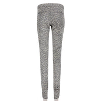 Stella McCartney luxurious tailored slim fit trousers in a mid-grey and cream leopard jacquard fabric