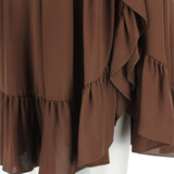 Michael Kors silk crepe de chine floaty skirt in cocoa brown