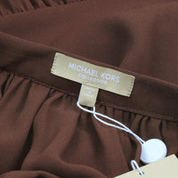Michael Kors silk crepe de chine floaty skirt in cocoa brown