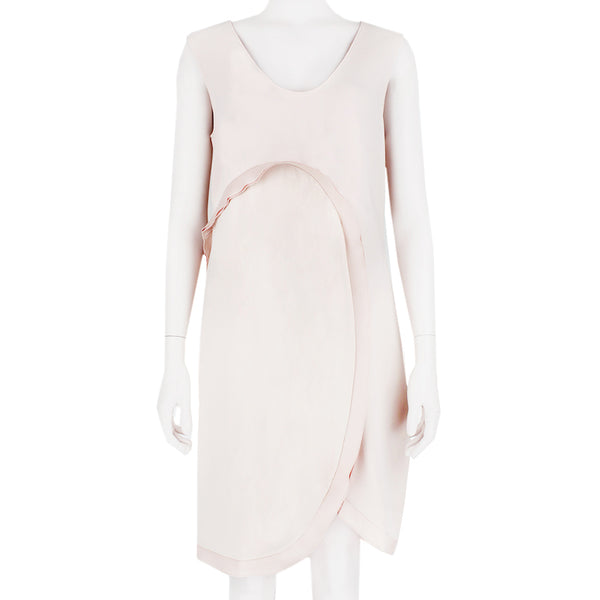 Stella McCartney nude blush dress with layered curved trim detailing