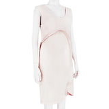 Stella McCartney nude blush dress with layered curved trim detailing