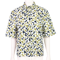 Felipe Oliveira Baptista oversized shirt in a shard pattern camouflage pattern white black olive green