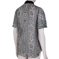 Emilio Pucci luxurious sheer silk shirt in a geometric swirl pattern
