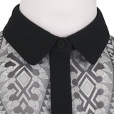 Emilio Pucci luxurious sheer silk shirt in a geometric swirl pattern