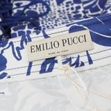 Emilio Pucci luxurious botanical pattern skirt in royal blue and white