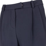 Alexander Terekhov tailored-fit tapered leg trousers in a navy blue crepe fabric