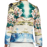 Stella McCartney tailored-fit collarless jacket in a multicoloured hawaiian print