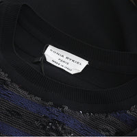 Sonia Rykiel luxurious finely knit black tunic top 