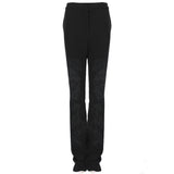 Stella McCartney black embossed wide leg trousers