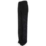 Stella McCartney black embossed wide leg trousers