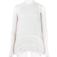 Proenza Schouler ivory tunic top in an embossed polka dot pattern