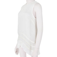Proenza Schouler ivory tunic top in an embossed polka dot pattern