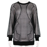 Stella McCartney luxurious broderie anglaise knitwear in sheer black