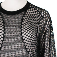Stella McCartney luxurious broderie anglaise knitwear in sheer black