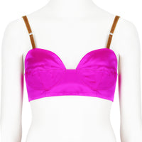 Dries Van Noten fuchsia neon pink runway collection bralette bra let top