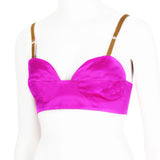 Dries Van Noten fuchsia neon pink runway collection bralette bra let top