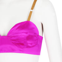 Dries Van Noten fuchsia neon pink runway collection bralette bra let top