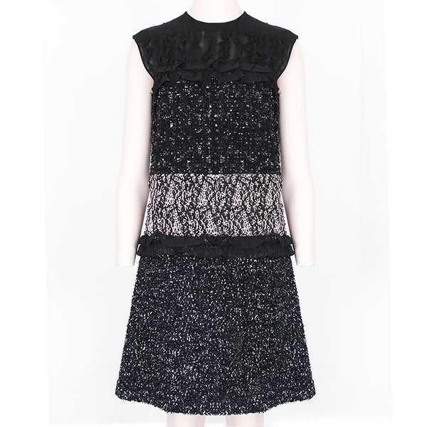 Giambattista Valli tailored-fit shift dress in a mixed fabric construction