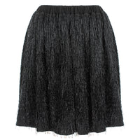 Julien David shimmering onyx black skirt with fringed tasseling