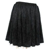 Julien David shimmering onyx black skirt with fringed tasseling