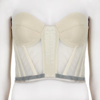 Antonio Berardi boned corset bustier top in a nude blush tone