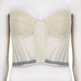 Antonio Berardi boned corset bustier top in a nude blush tone