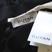 DUYAN Milano black silk pleated tea dress