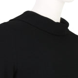 Ellery turtle neck black crepe dress with fringing to sides