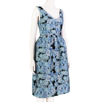 Erdem Dora dress in a pale blue floral jacquard fabric shift dress