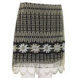 Erdem luxurious gold and silver Guipure lace skirt in an art deco pattern