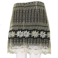 Erdem luxurious gold and silver Guipure lace skirt in an art deco pattern